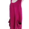 Reiss Stl 14 (42) Färg Fuchsia Rund urringning Raka Klänningen Ärmlös Knälängd