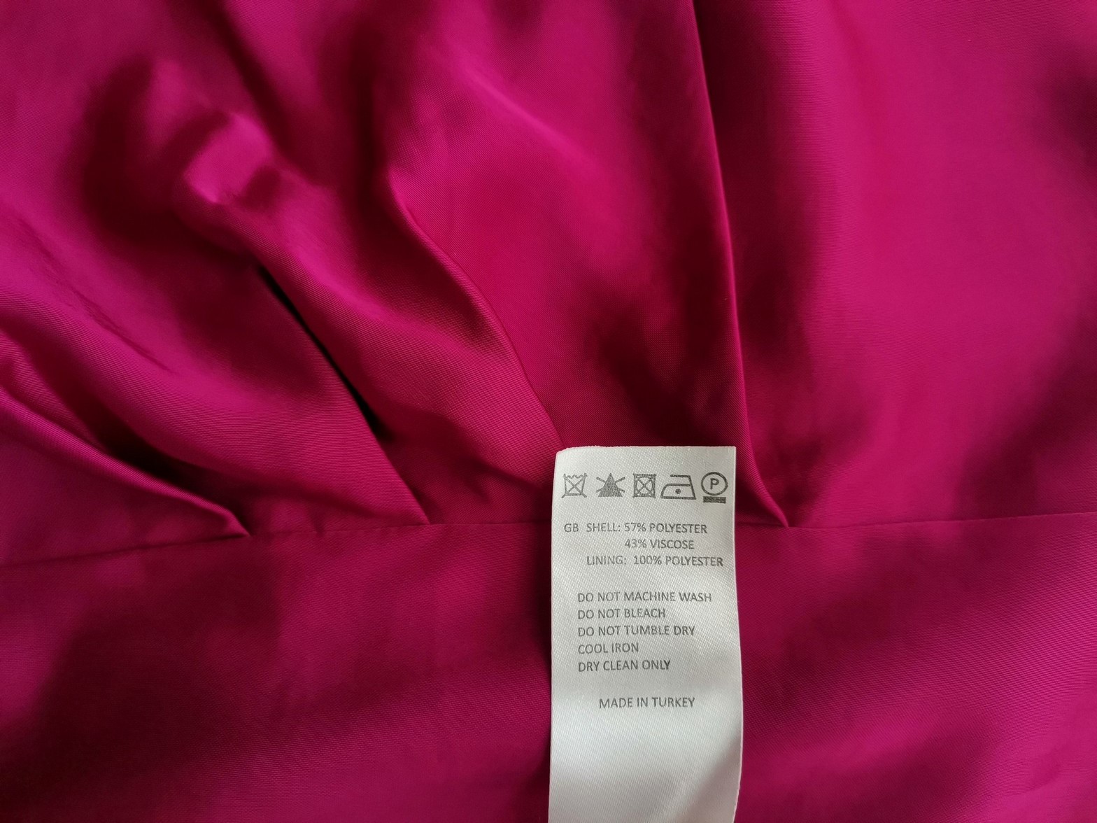 Reiss Stl 14 (42) Färg Fuchsia Rund urringning Raka Klänningen Ärmlös Knälängd