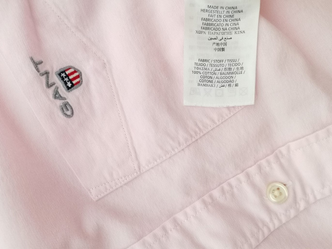 Gant Stl S Färg Rosa Krage Herr skjorta, casual Kortärmad Material Bomull 100%