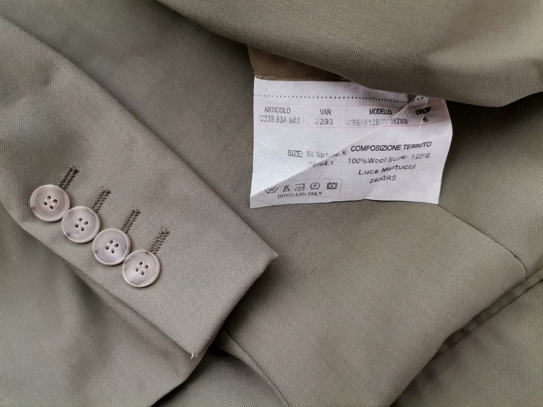 Ted Lapidus Stl 52 (XL) Färg Khaki Herr Kavaj Långärmad Material Ull 100%