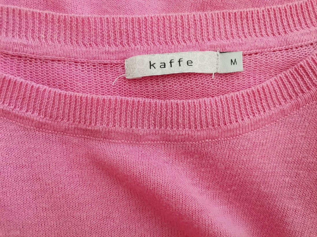 Kaffe Stl M Färg Rosa Rund urringning Tröja Långärmad Material Ramie Finstickat