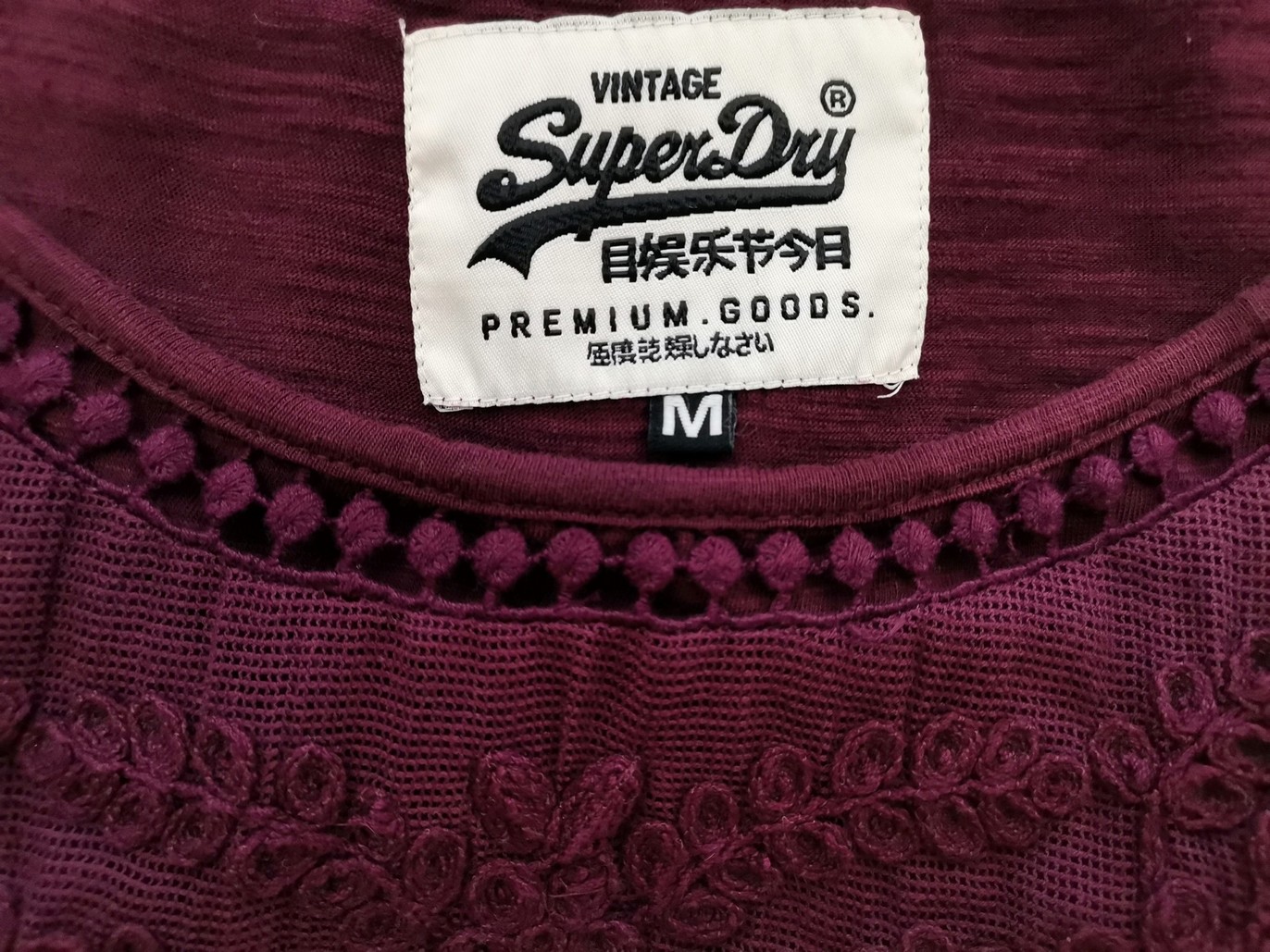 Superdry Stl M Färg Purpur U-ringning Blus Ärmlös Material Bomull 100%