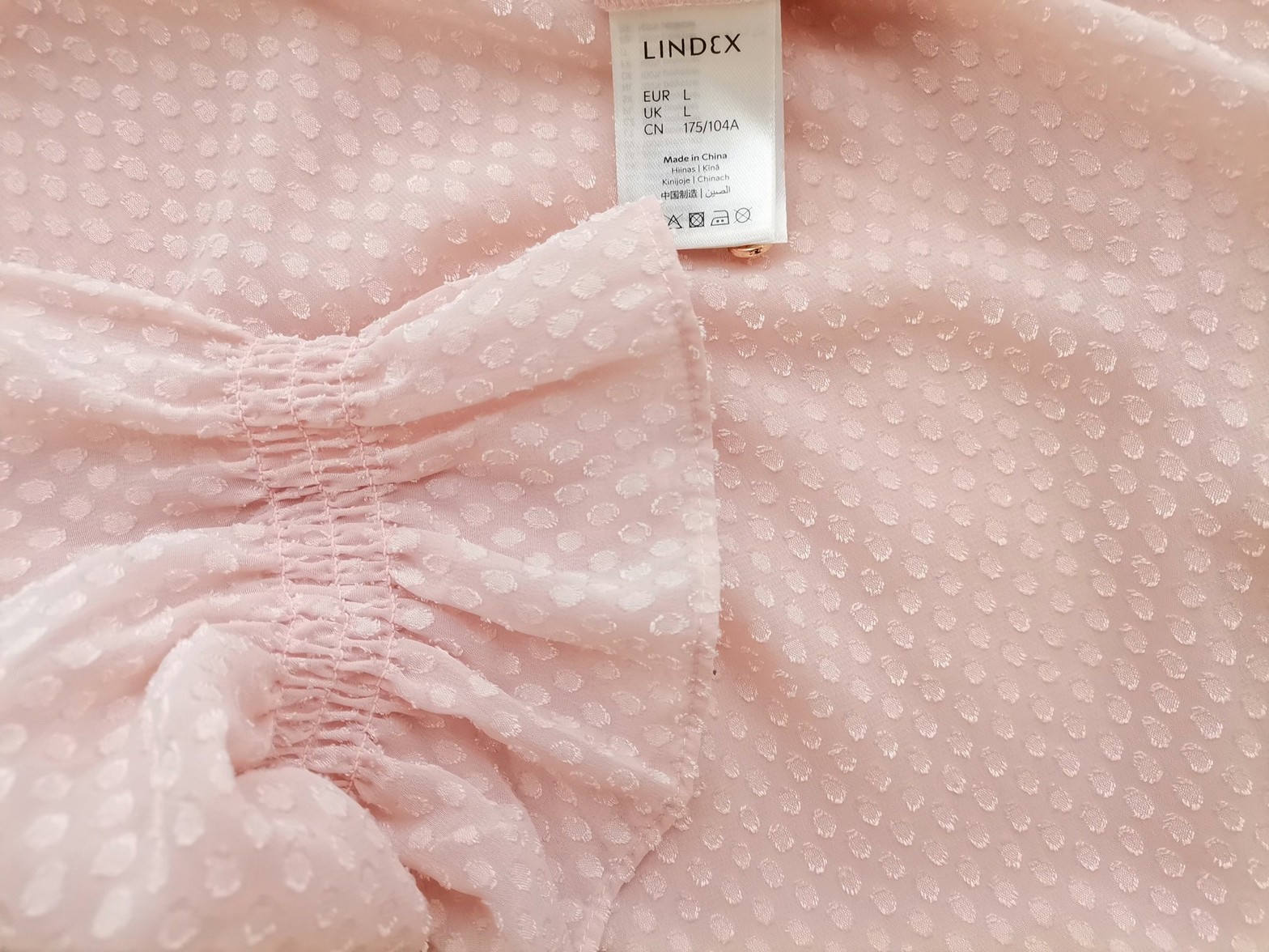 Lindex Stl L Färg Pudrig Rosa Krage Tunika blus Långärmad