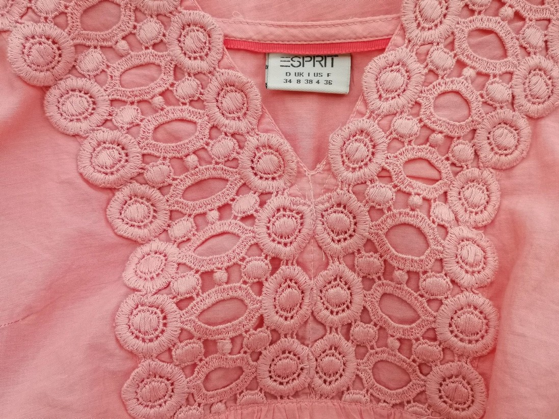 Esprit Stl 34 Färg Rosa V-ringning Blus Kortärmad Material Bomull 100%