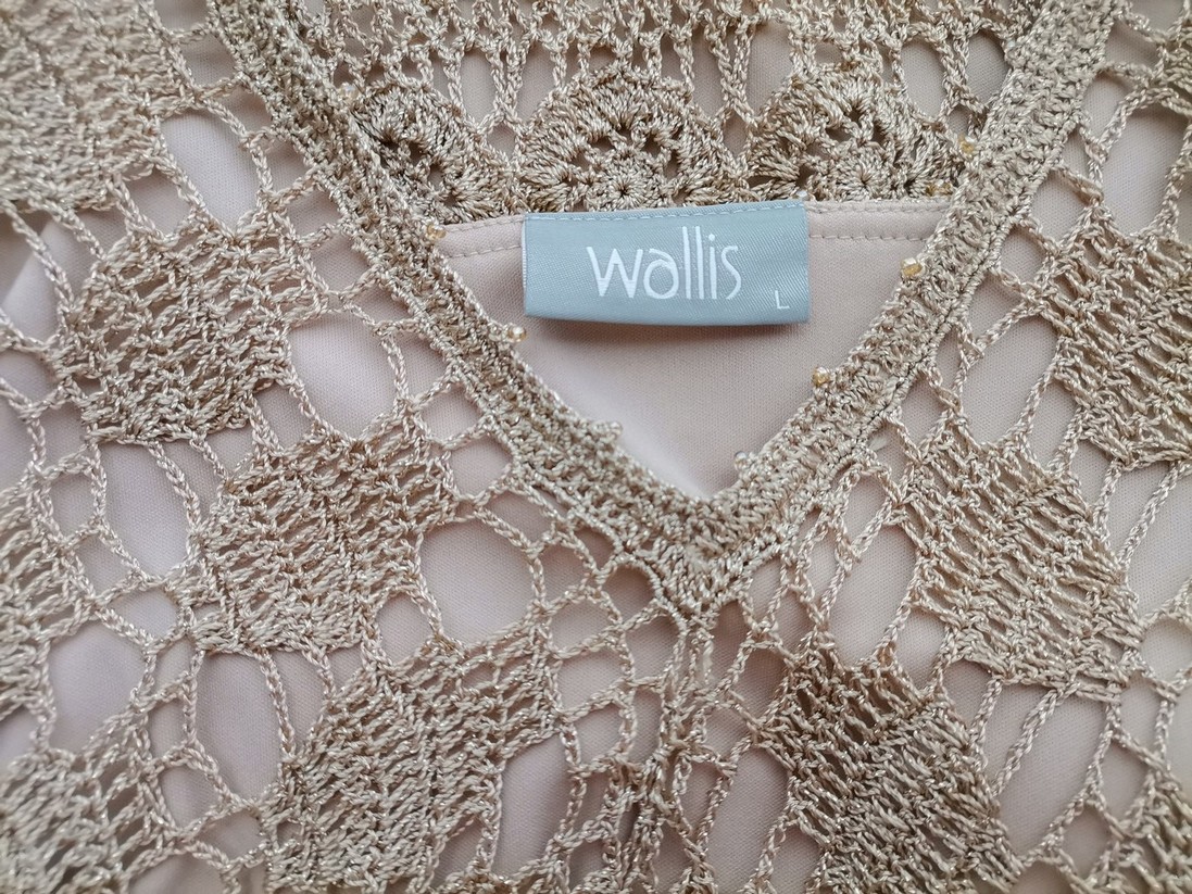 Wallis Stl L Färg Beige V-ringning Blus Kortärmad Material Viskos