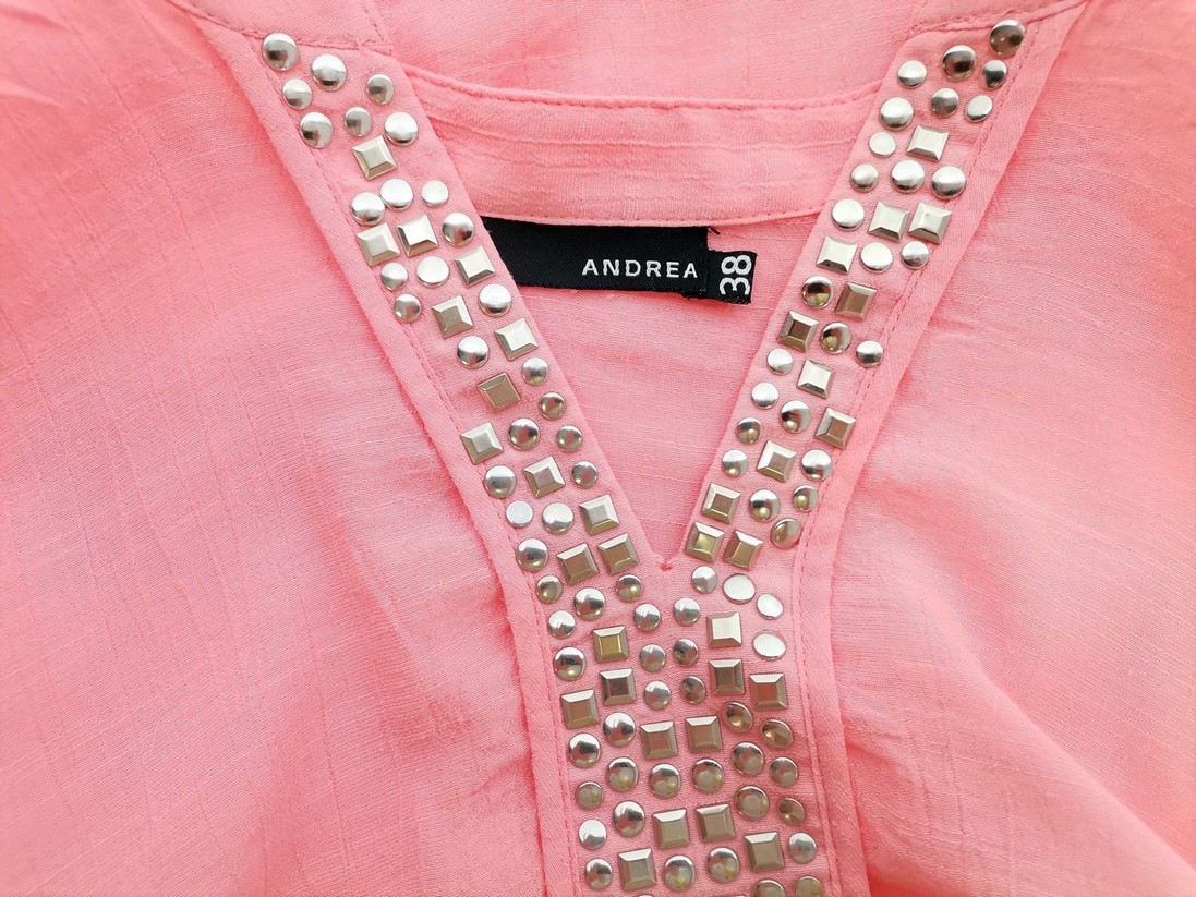 Andrea Stl 38 Färg Rosa Split Crew Neck Blus ärm 3/4