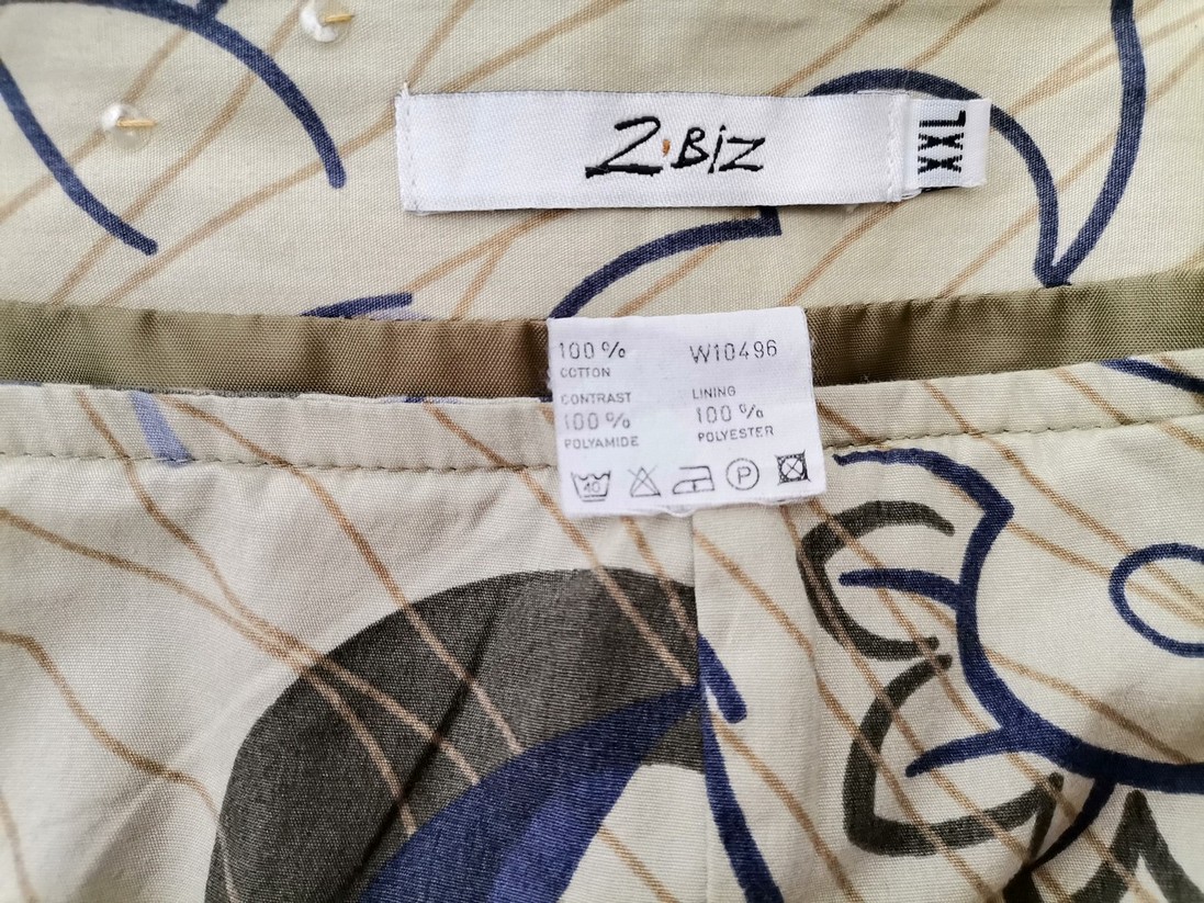 2 Biz Stl XXL Färg Beige Utställd kjol Midi Material Bomull 100%