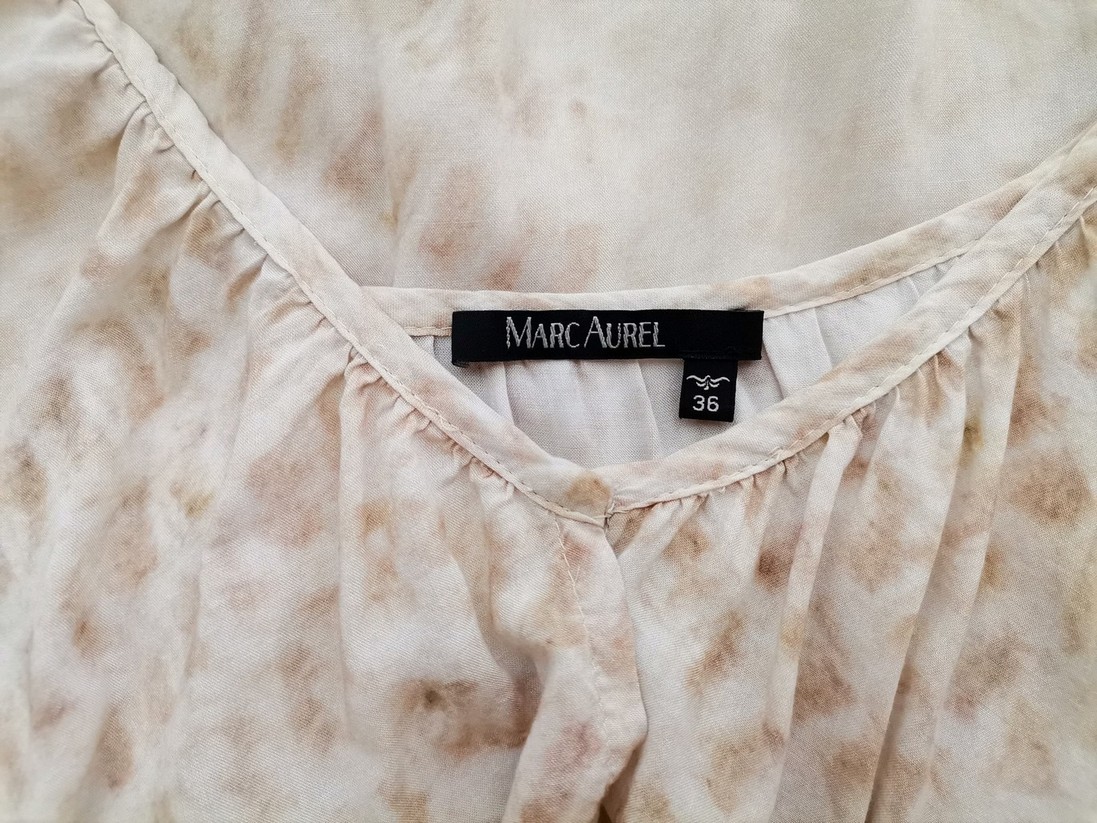 Marc Aurel Stl 36 Färg Beige Rund urringning Blus Långärmad Material Viskos 100%