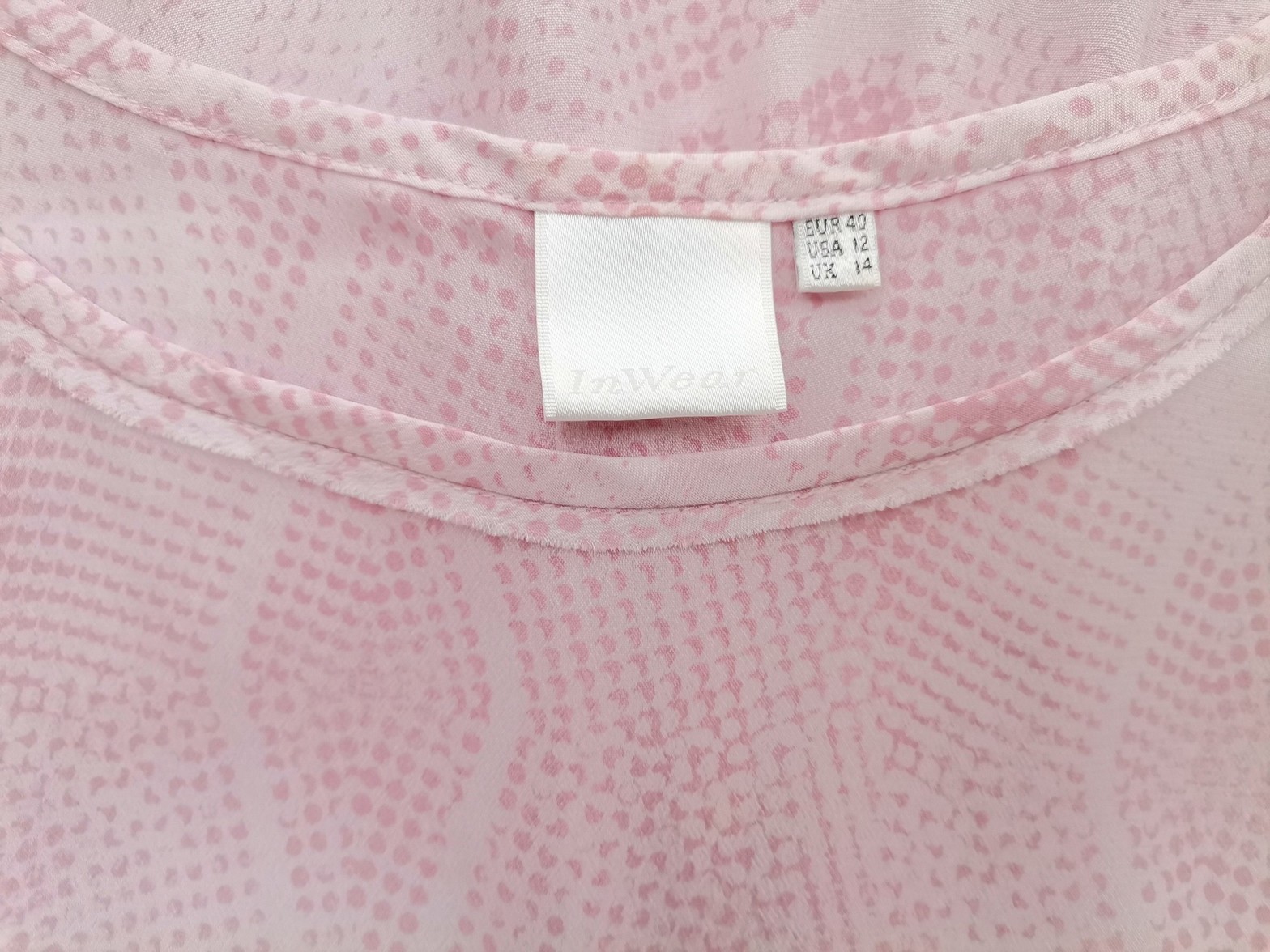 InWear Stl 40 Färg Rosa Rund urringning Blus Kortärmad Material Viskos