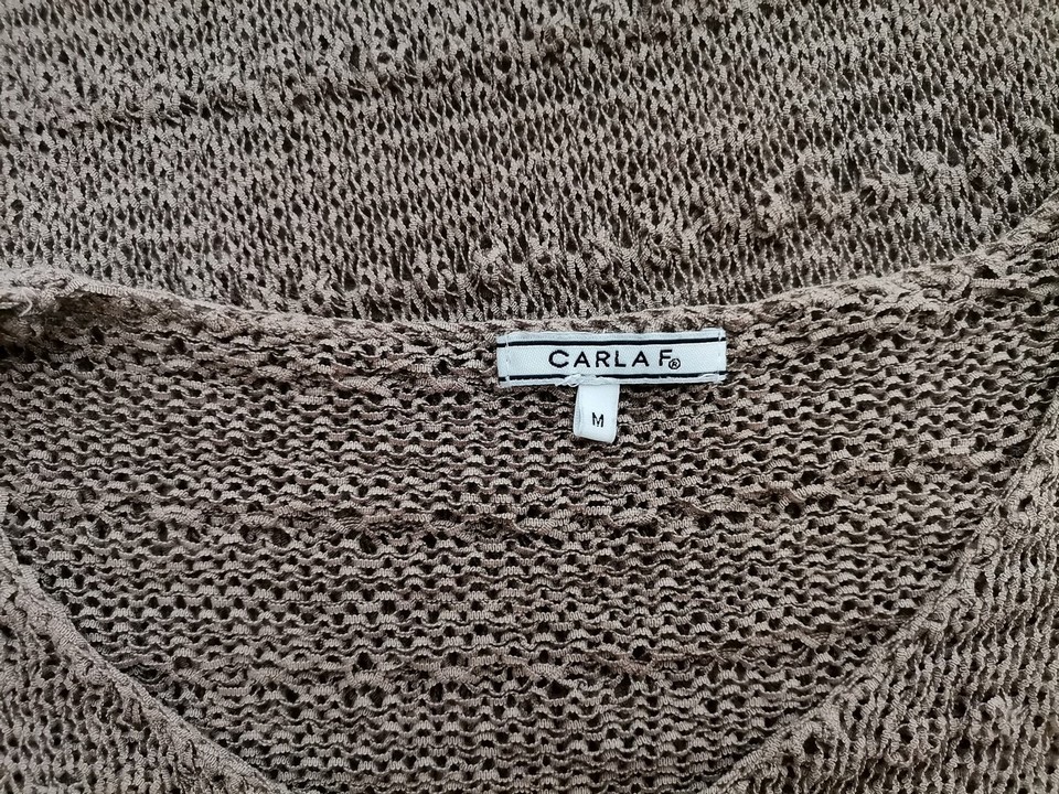 Carla F Stl M Färg Beige Rund urringning Stickad Tunika Blus Långärmad Material Bomull