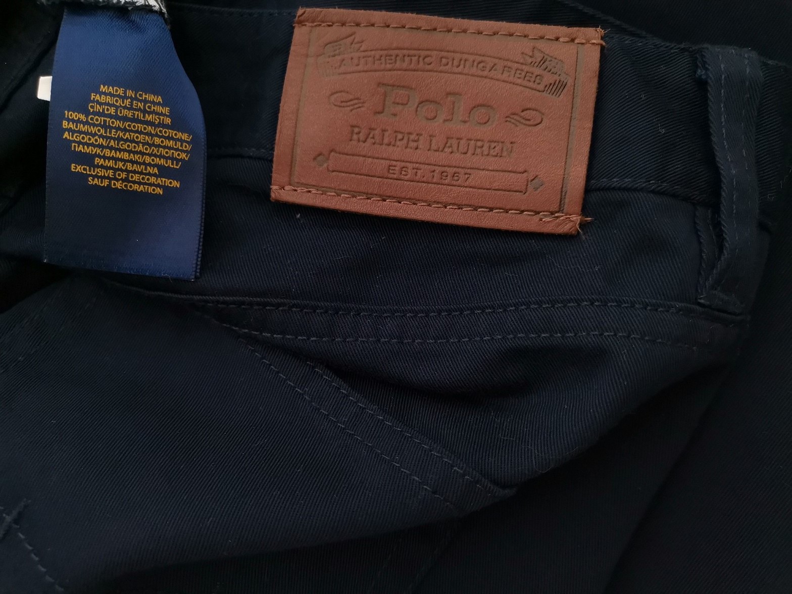 Polo Ralph Lauren Stl 18 (38) Färg Marinblå Eleganta Byxor Material Bomull 100%