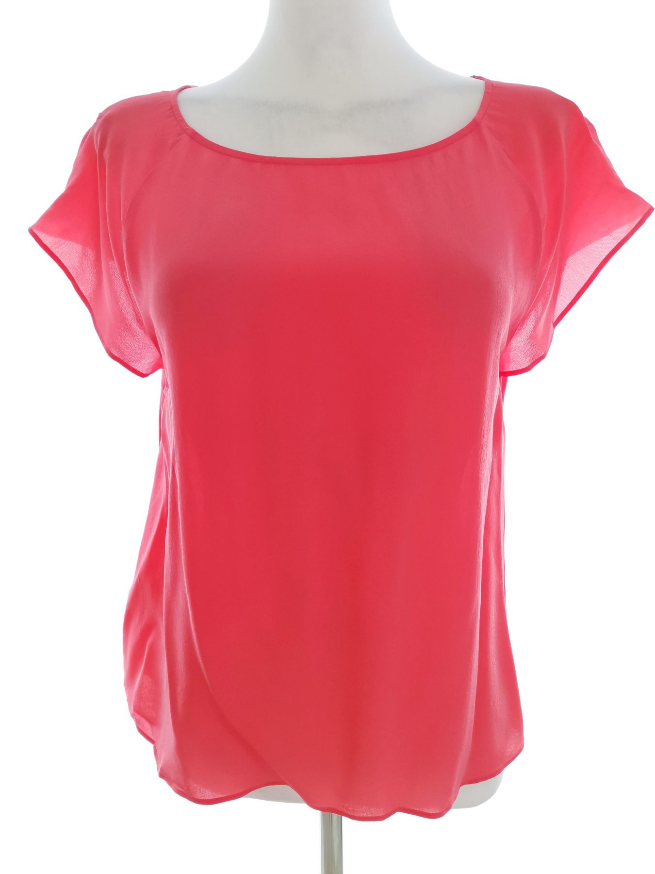 Pinko Stl 34 Färg Rosa Rund urringning Blus Kortärmad Material Siden 100%