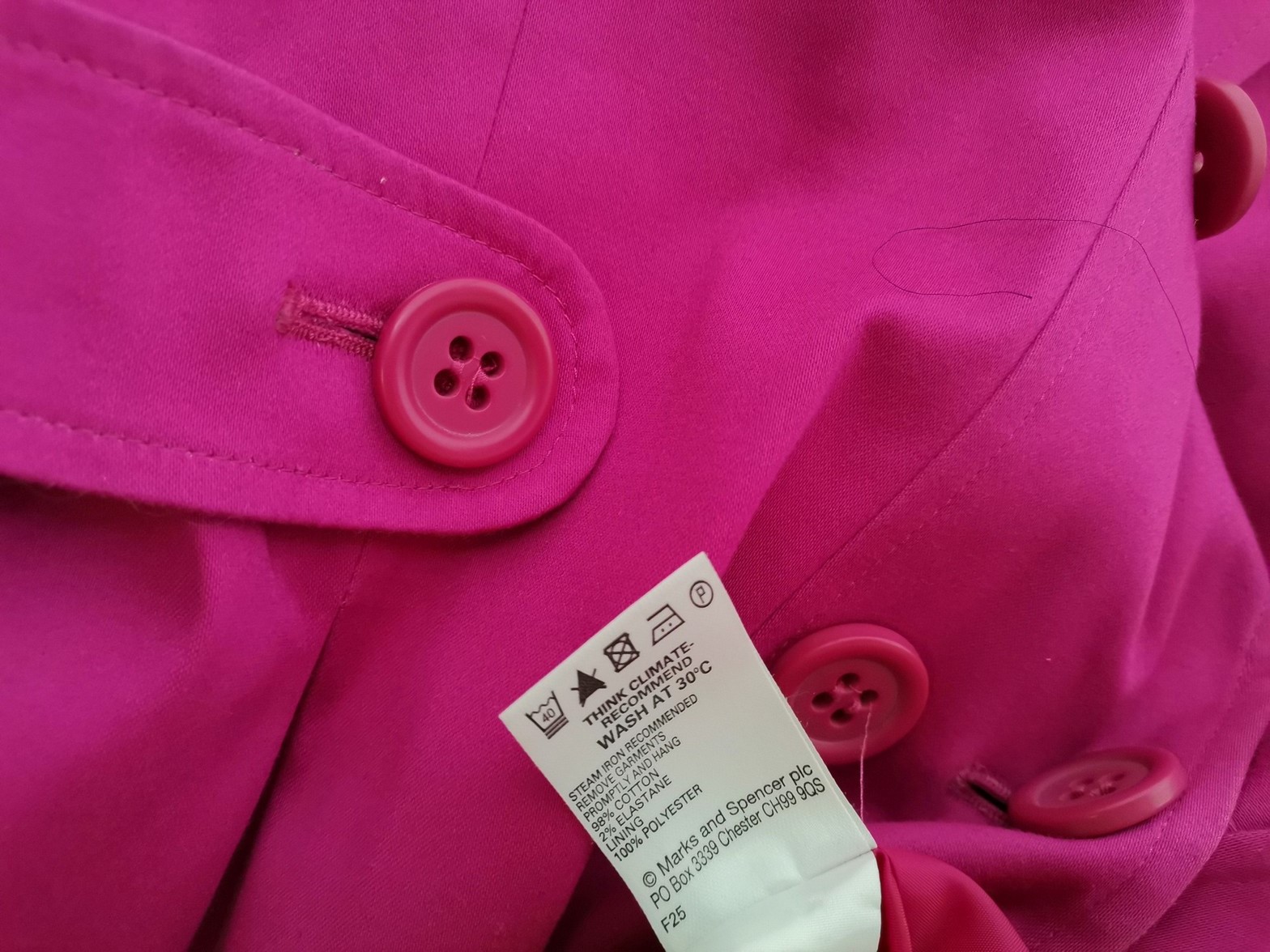 Marks&spencer Stl 14 (42) Färg Rosa Jacka Långärmad Material Bomull