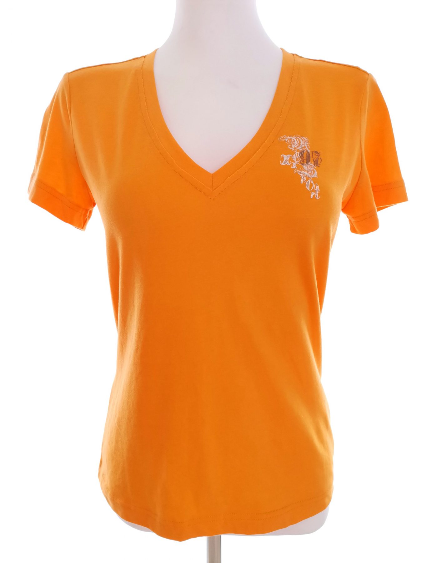 Mexx Stl S Färg Orange V-ringning T-shirt Kortärmad Material Bomull