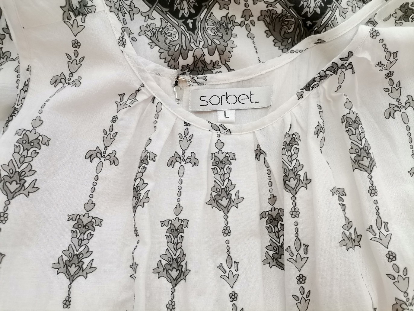 Sorbet Stl L Färg Vit Rund urringning A-linje Klänning Ärmlös Midi Material Bomull 100%