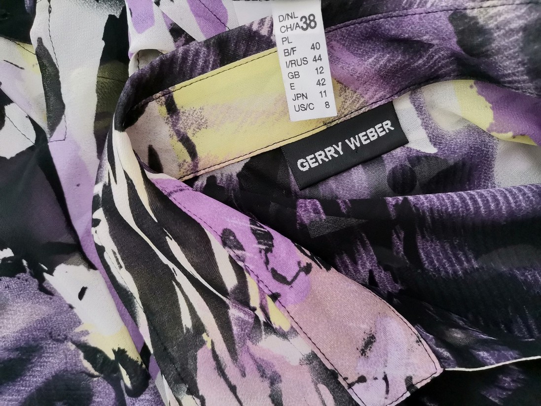 Gerry weber Stl 38 Färg Lila Krage Knäppt Blus Kortärmad