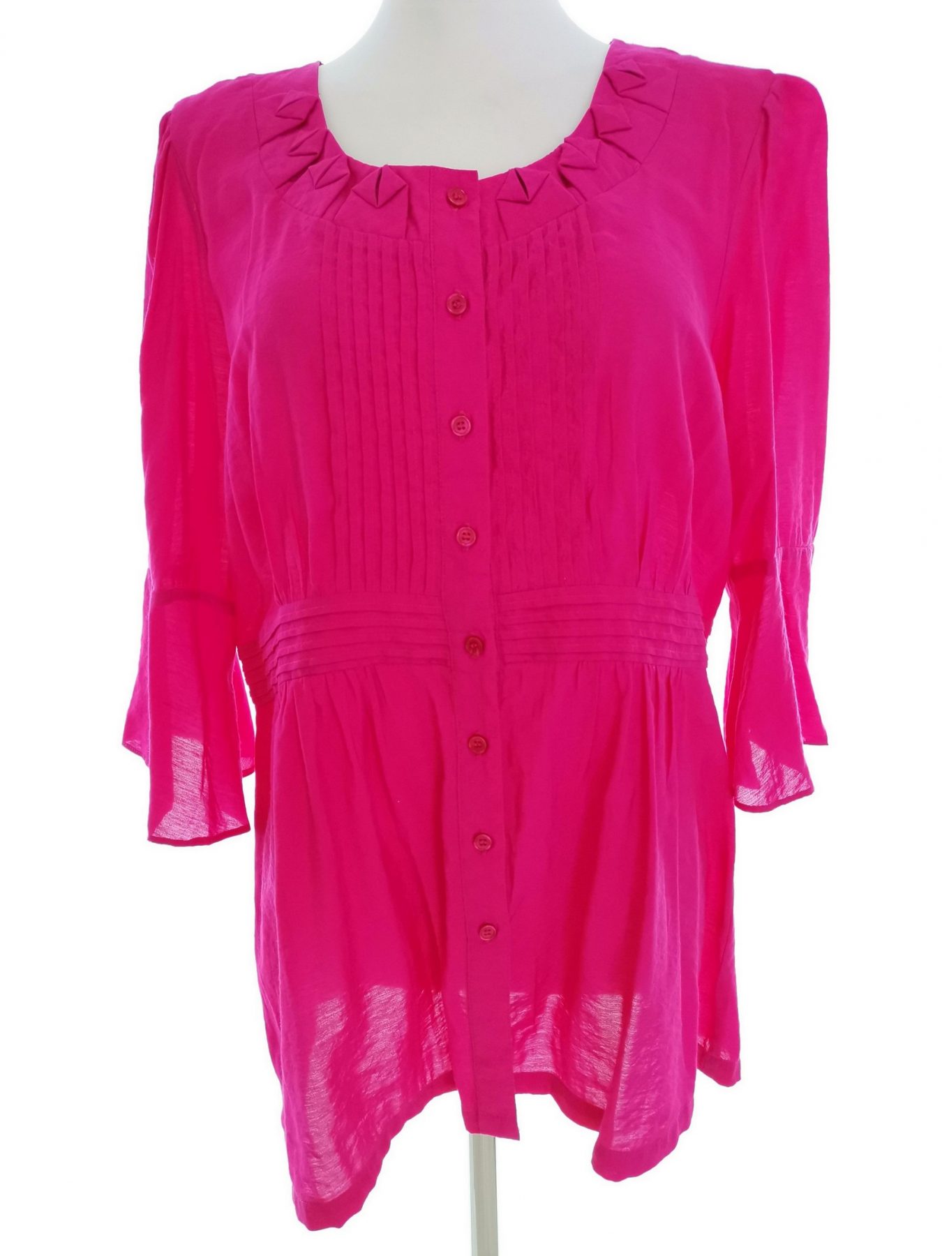 Micha Stl 40 Färg Rosa Rund urringning Tunika blus ärm 3/4 Material Rayon