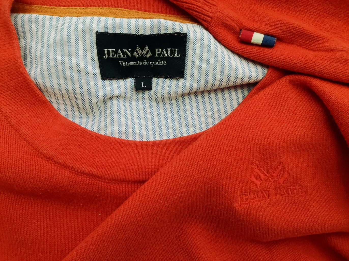 Jean paul Stl L Färg Orange Herr Tröja Långärmad Material Bomull 100%