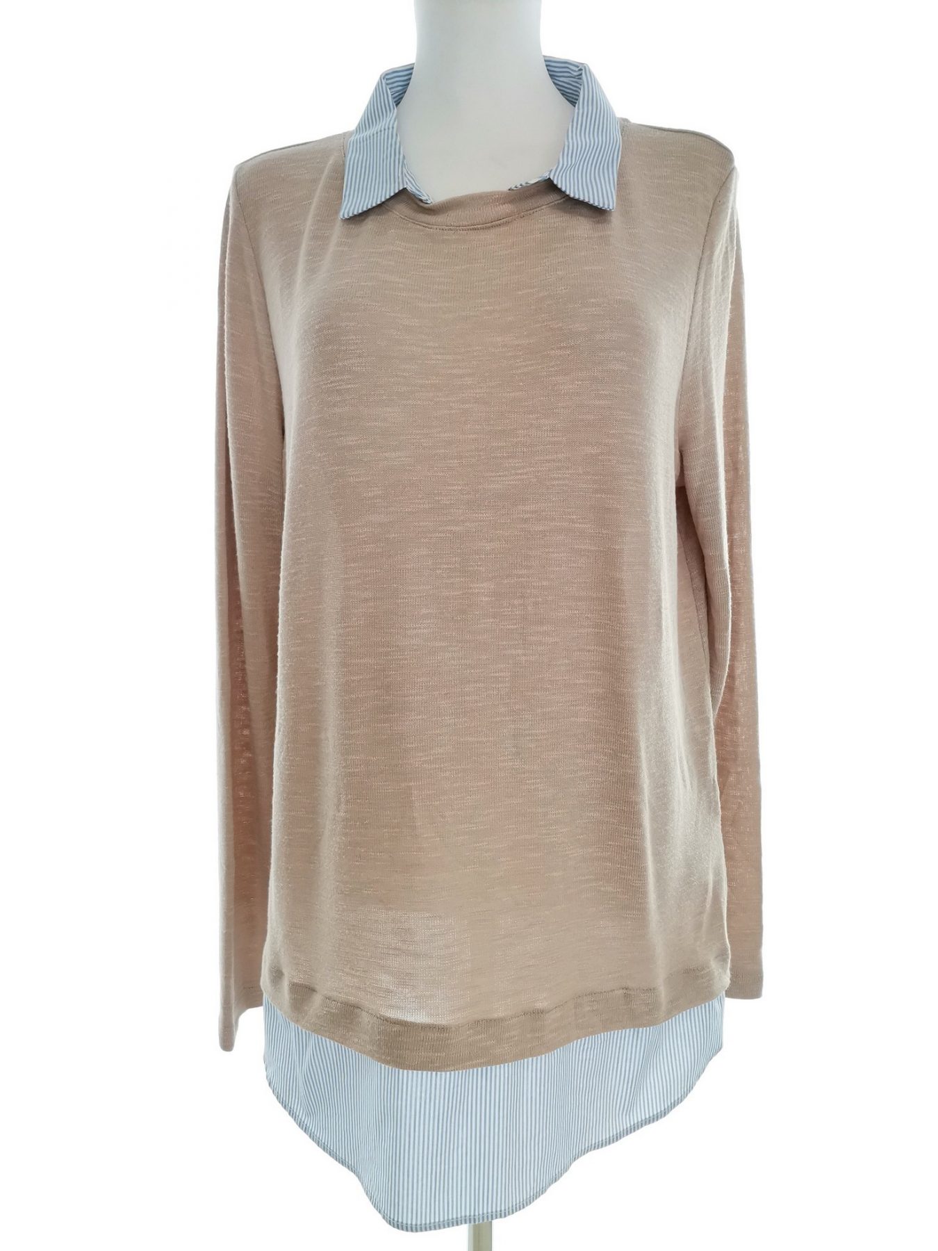 Ginatricot Stl XL Färg Beige Krage Tunika blus Långärmad