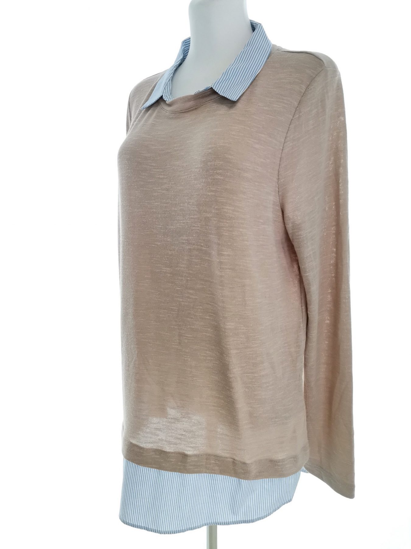 Ginatricot Stl XL Färg Beige Krage Tunika blus Långärmad