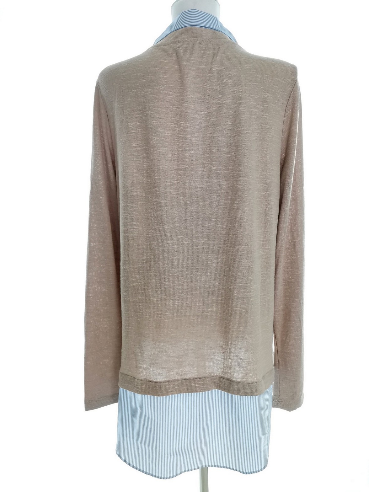 Ginatricot Stl XL Färg Beige Krage Tunika blus Långärmad