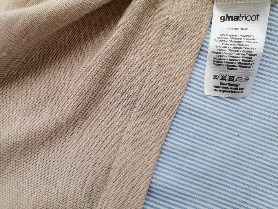 Ginatricot Stl XL Färg Beige Krage Tunika blus Långärmad