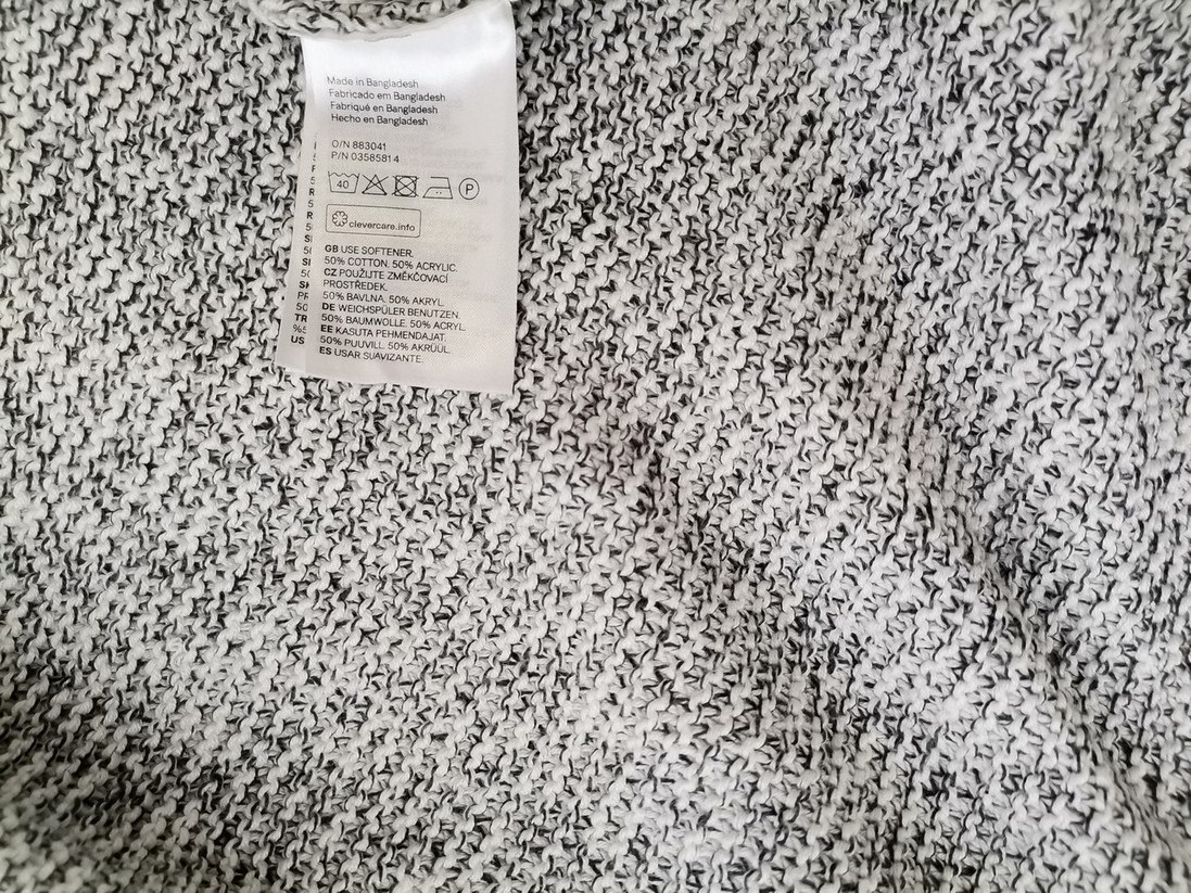 H&m Stl XS/S Färg Vit V-ringning Lång öppen koftkappa Långärmad Material Bomull Finstickat