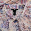 H&m Stl 36 Färg Beige Paisley Krage Knäppt Blus Ärmlös