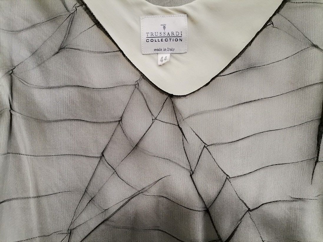 TRUSSARDI Stl 44 Färg Elfenben V-ringning Kroppsnära Klänning Ärmlös Midi Material Siden