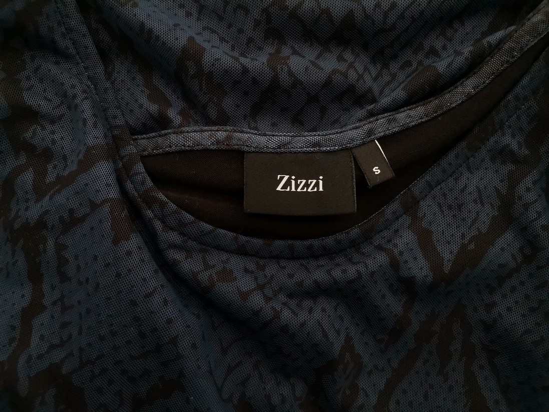 Zizzi Stl S Färg Blå Djurtryck Rund urringning Tunika blus Långärmad