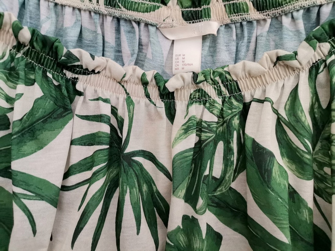 H&m Stl M Färg Grön Rund urringning Sommar Klänning Kortärmad Knälängd