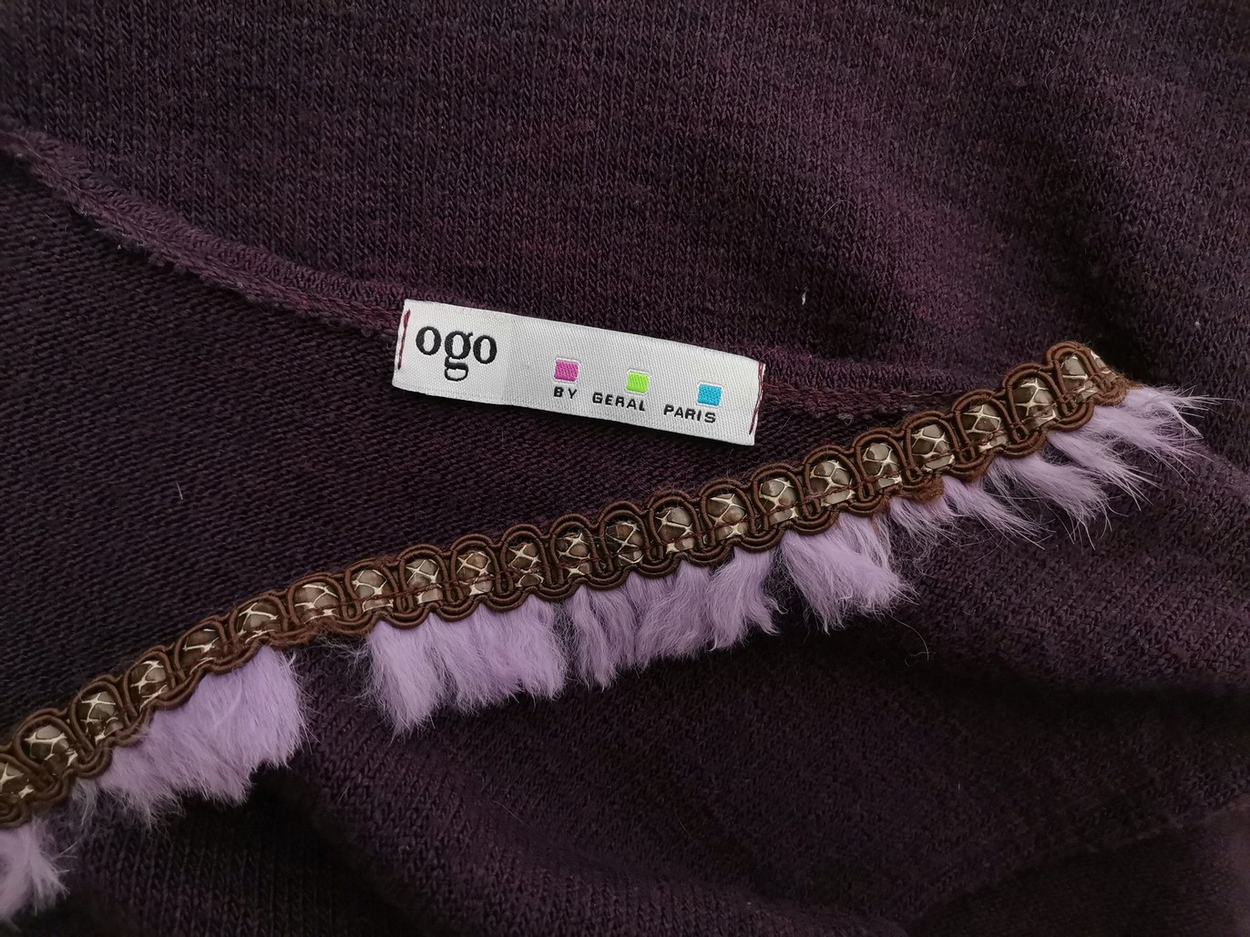 Ogo by Geral Paris Stl 38/40 Färg Lila V-ringning Blus Ärmlös