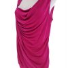 Jasper Conran Stl 12 (44) Färg Fuchsia Draperad Tunika blus Ärmlös