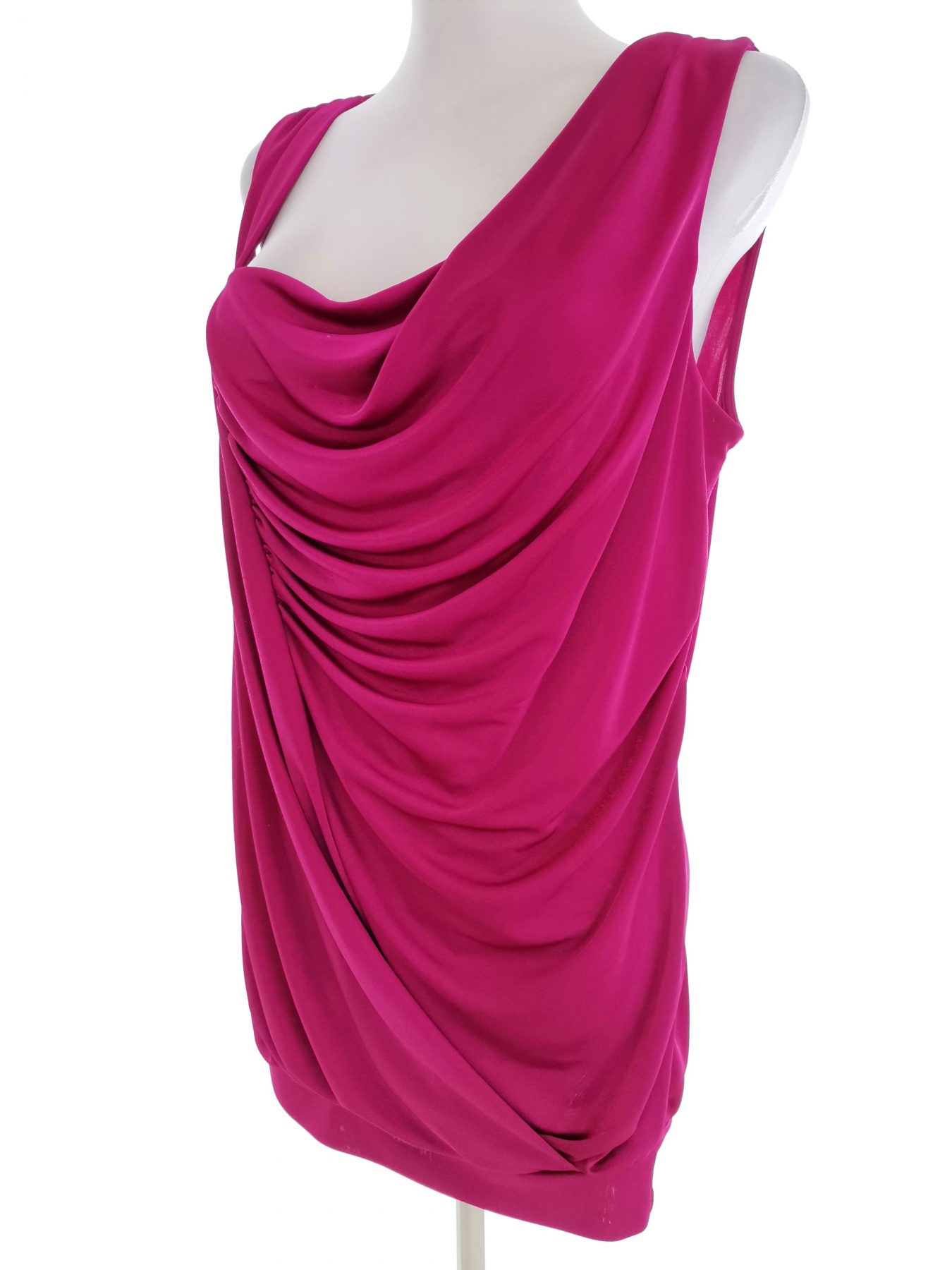 Jasper Conran Stl 12 (44) Färg Fuchsia Draperad Tunika blus Ärmlös