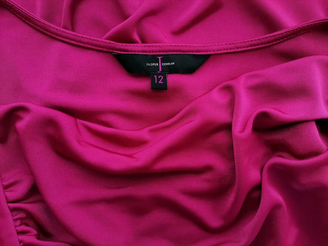 Jasper Conran Stl 12 (44) Färg Fuchsia Draperad Tunika blus Ärmlös