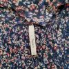 Pepe jeans Stl S Färg Blå Floral Blad V-ringning Blus Kortärmad