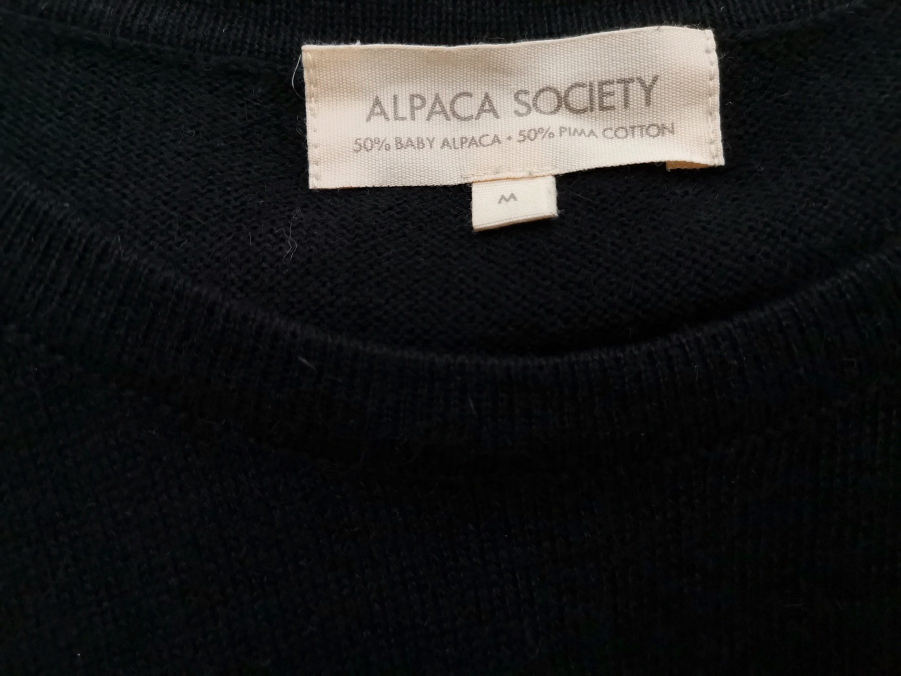 ALPACA SOCIETY Stl M Färg Svart Rund urringning Stickad Klänning Långärmad Midi Material Bomull