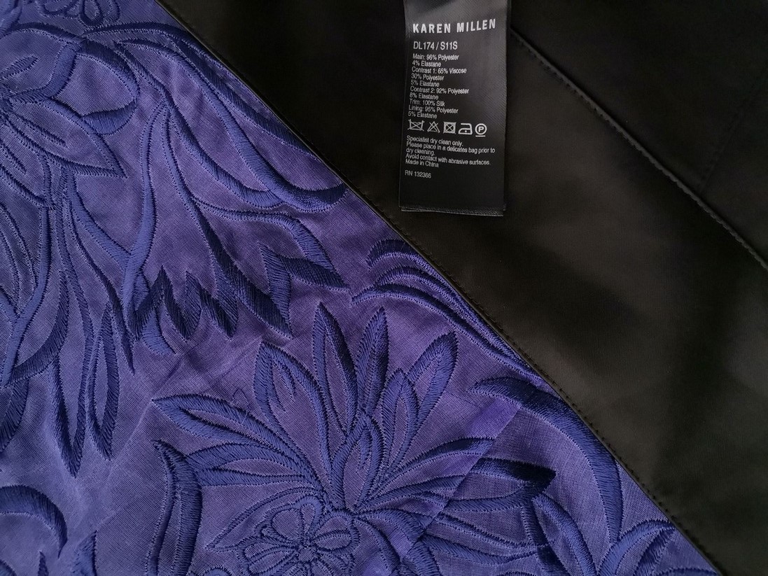 KAREN MILLEN Stl 42/44 Färg Svart Rund urringning Penn Klänning Ärmlös Midi