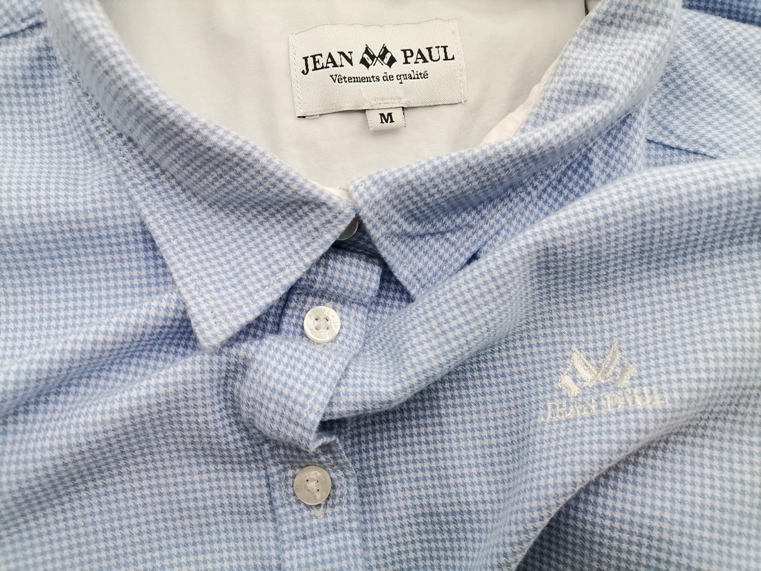 Jean paul Stl M Färg Blå Krage Knäppt Skjort Blus Långärmad Material Bomull 100%