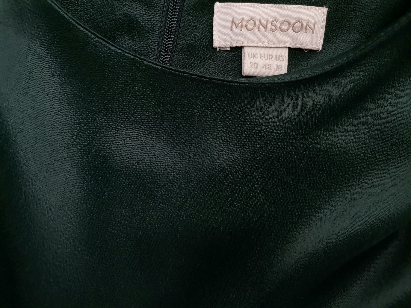 Monsoon Stl 20 (48) Färg Smaragdgrön Rund urringning Blus Kortärmad Material Viskos 100%