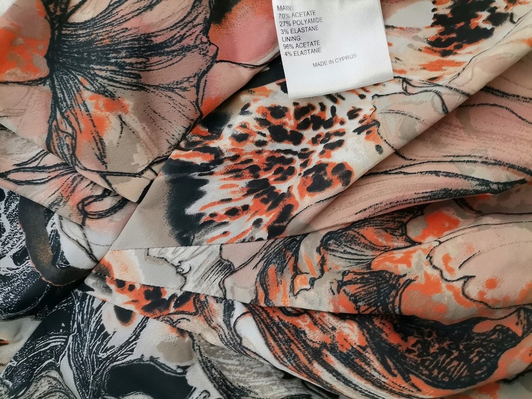 Karen MILLEN Stl 10 (38) Färg Orange Axelbandslös Kroppsnära Klänning Ärmlös Knälängd