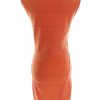 Ted Baker Stl 2 (36) Färg Orange Ränder Rund urringning Kroppsnära Klänning Ärmlös Knälängd