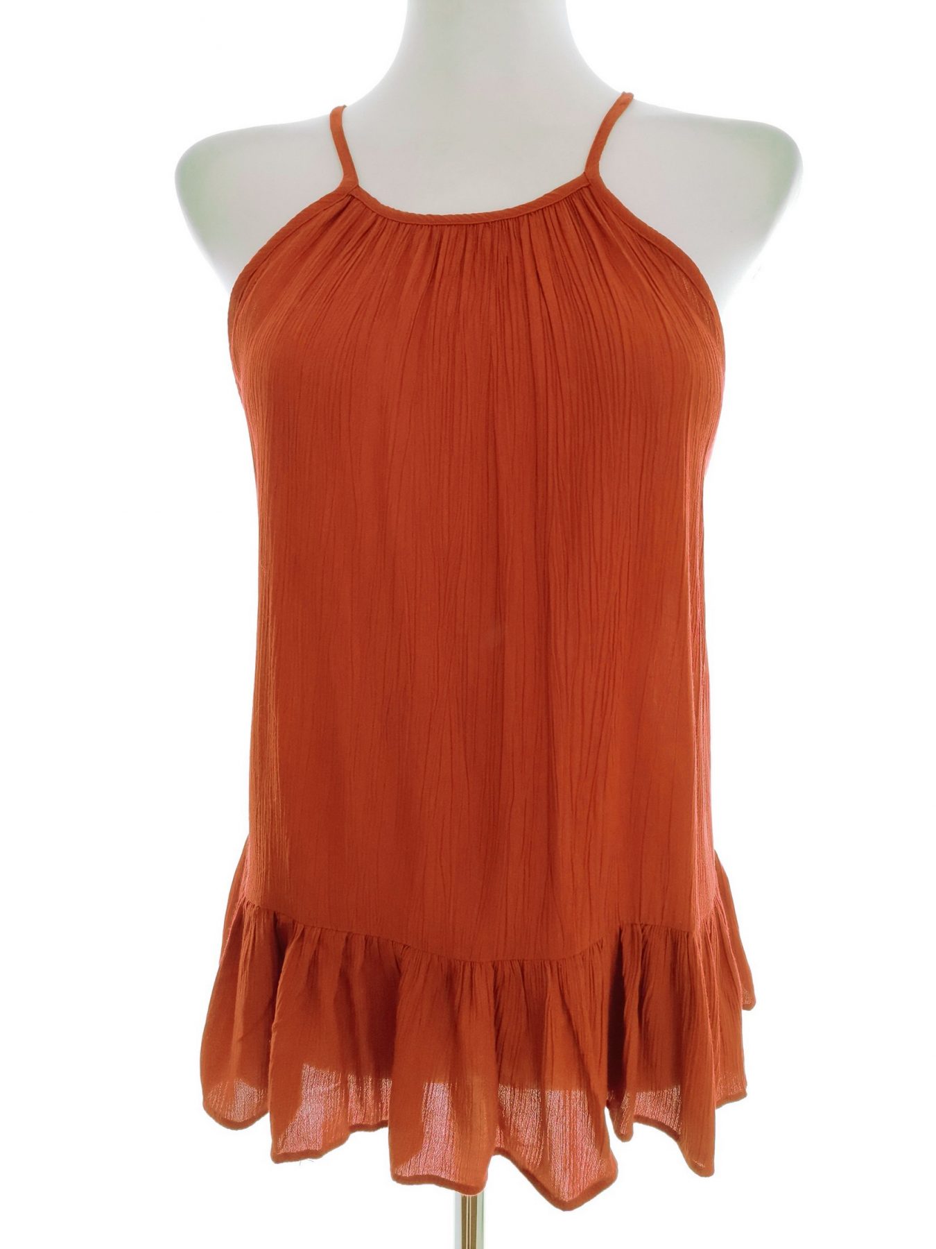 ASOS Stl 10 (38) Färg Orange Rund urringning Blus Ärmlös Material Viskos 100%