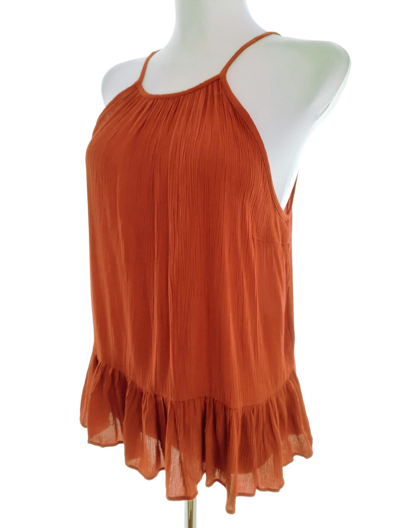 ASOS Stl 10 (38) Färg Orange Rund urringning Blus Ärmlös Material Viskos 100%