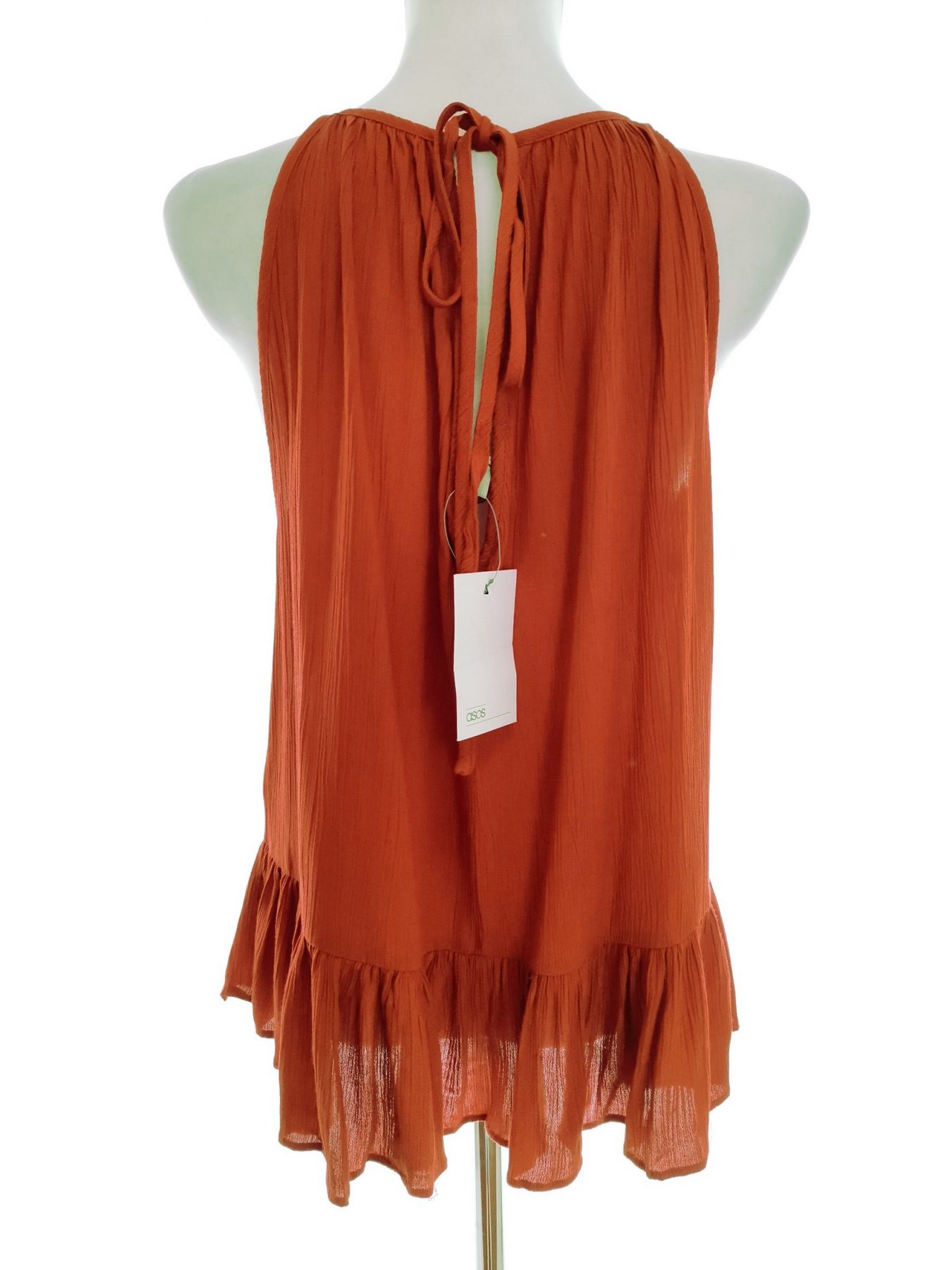 ASOS Stl 10 (38) Färg Orange Rund urringning Blus Ärmlös Material Viskos 100%