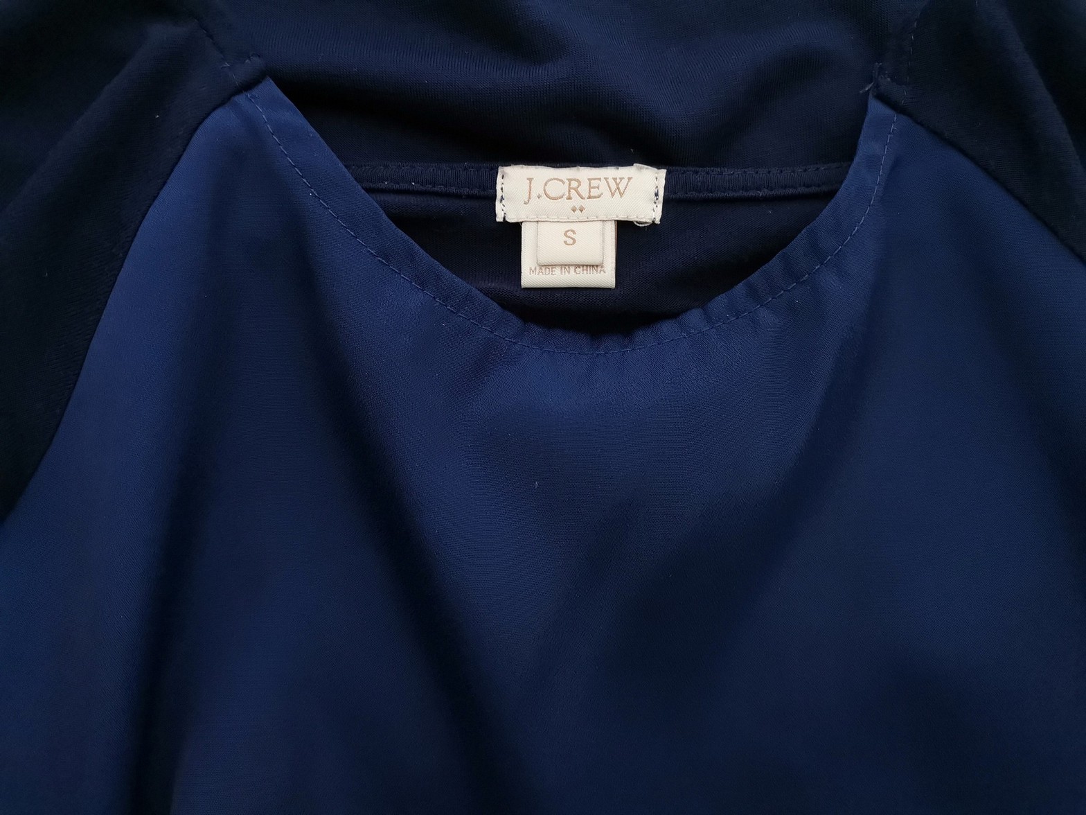 J.Crew Stl S Färg Marinblå Rund urringning Blus Kortärmad