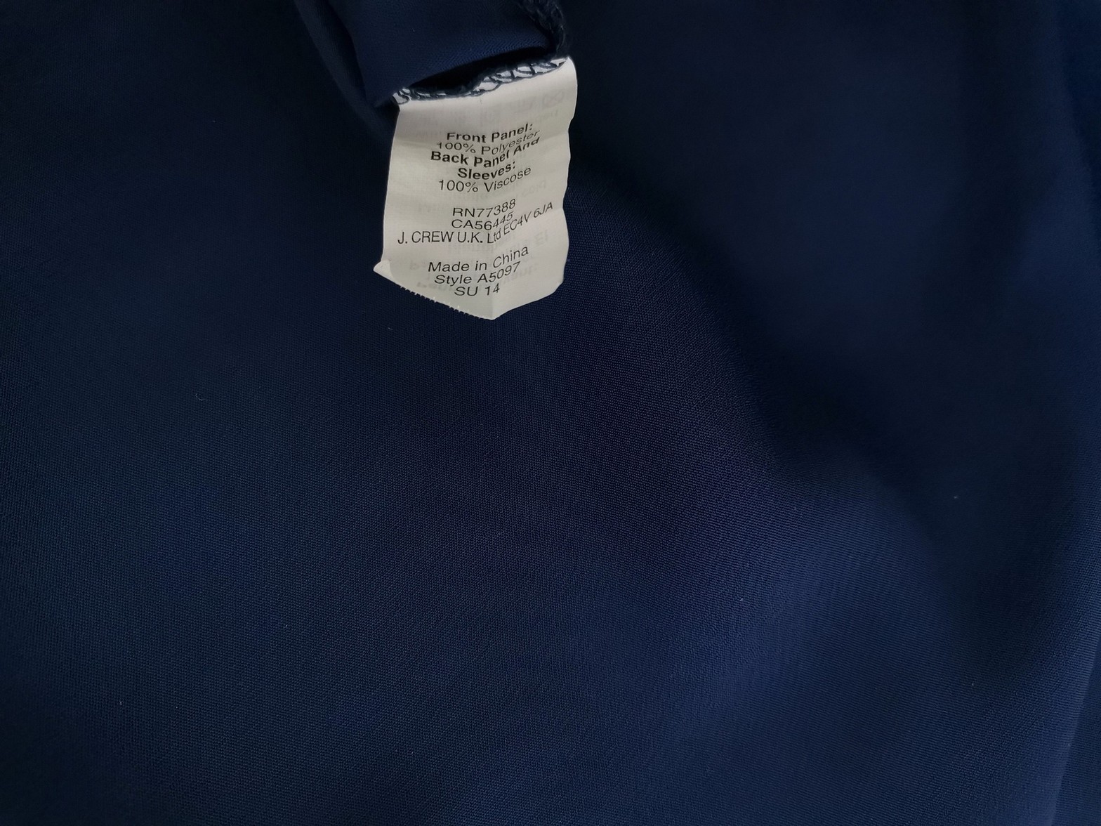 J.Crew Stl S Färg Marinblå Rund urringning Blus Kortärmad