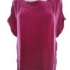 Laura ashley Stl 12 (38) Färg Fuchsia Rund urringning Blus Kortärmad Material Cupro 100%