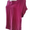 Laura ashley Stl 12 (38) Färg Fuchsia Rund urringning Blus Kortärmad Material Cupro 100%