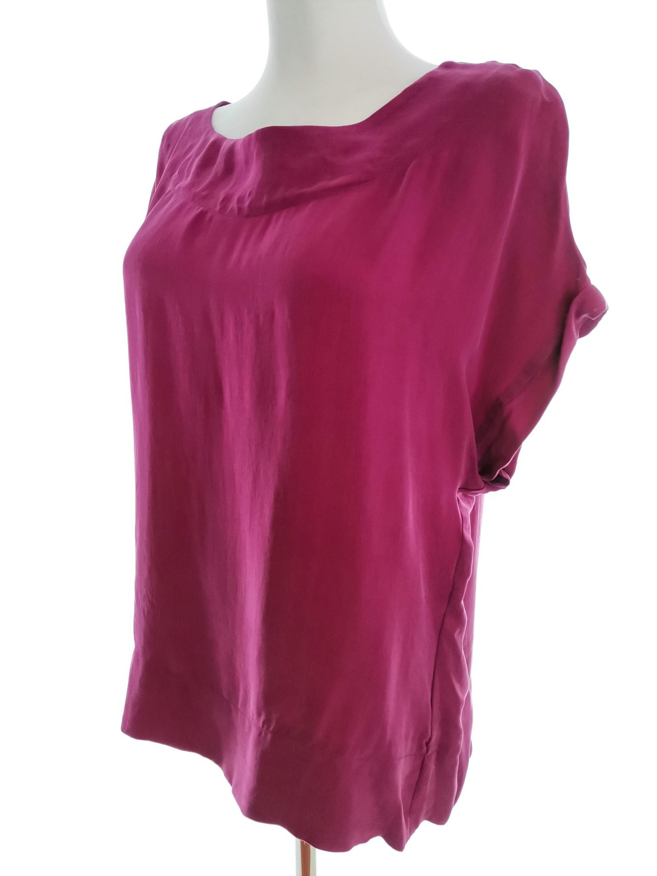 Laura ashley Stl 12 (38) Färg Fuchsia Rund urringning Blus Kortärmad Material Cupro 100%